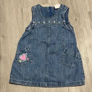 Denim Dress with Heart Patch